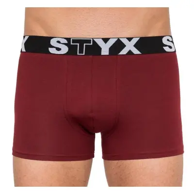 Styx MEN'S BOXERS LONG SPORTS RUBBER Férfi boxeralsó, bordó, méret