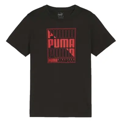 Puma GRAPHICS WORDING TEE B Fiú póló, fekete, méret