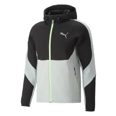 Puma EVOSTRIPE FULL-ZIP HOODIE DK Férfi sportos pulóver, fekete, méret