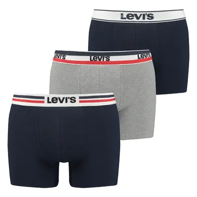 Levi's® GIFTBOX ICONIC COTTON WB BOXER BRIEF 3P Férfi bokszeralsó, sötétkék, méret