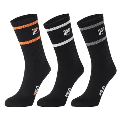 Fila MAN NORMAL SOCKS LIFESTYLE PAIRS PACK Férfi zokni, fekete, méret