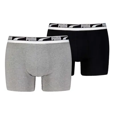 Puma MEN EVERYDAY MULTI LOGO BOXER 2P Férfi boxeralsó, fekete, méret