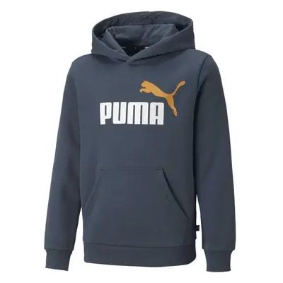 Puma ESS + COL BIG LOGO HOODIE FL B Fiú pulóver, sötétkék, méret