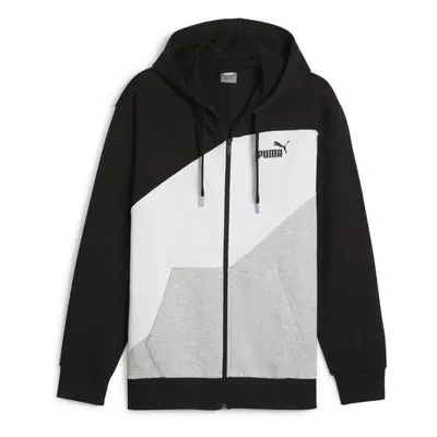 Puma POWER COLORBLOCK FULL ZIP HOODIE TR Férfi pulóver, fekete, méret