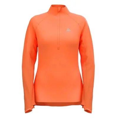 Odlo W ZEROWEIGHT MID LAYER 1/2 ZIP Női pulóver, narancssárga, méret