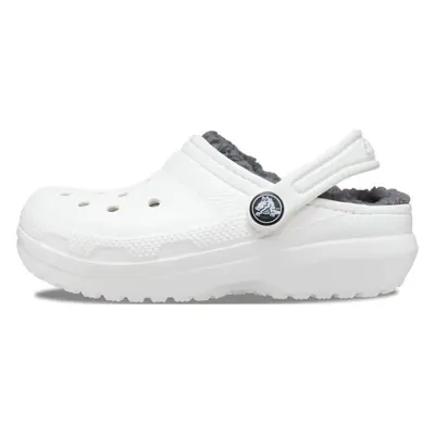 Crocs CLASSIC LINED CLOG K Uniszex gyerek belebújós cipő, fehér, méret 32/33