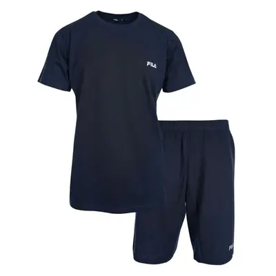 Fila SET SHORT SLEEVES T-SHIRT AND SHORT PANTS IN JERSEY Férfi pizsama, sötétkék, méret