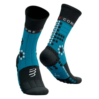 Compressport PRO RACING SOCKS WINTER TRAIL Téli futózokni, kék, méret