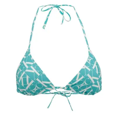 Calvin Klein TRIANGLE-RP-PRINT Női bikinifelső, türkiz, méret