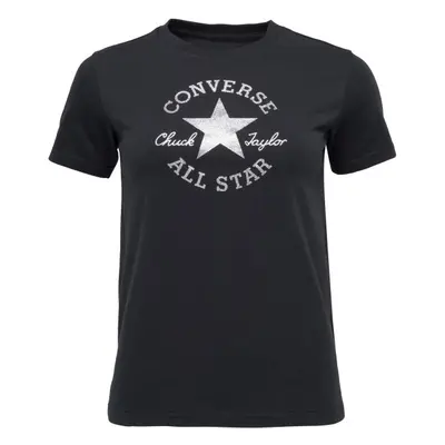 Converse STANDARD FIT CENTER FRONT CHUCK PATCH CORE TEE Uniszex póló, fekete, méret