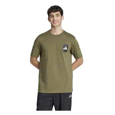 adidas CAMO LOGO TEE Fiú póló, khaki, méret