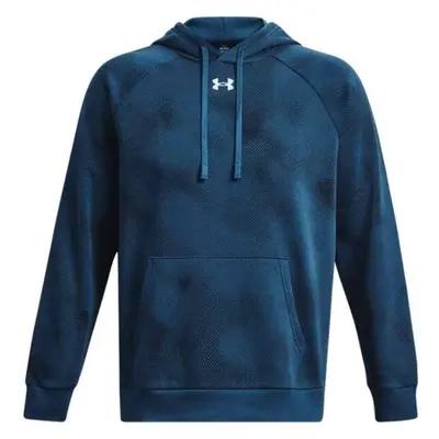 Under Armour RIVAL FLEECE PRINTED HD Férfi pulóver, sötétkék, méret