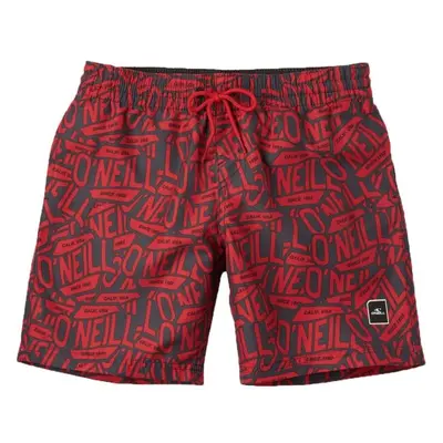 O'Neill STICKERPRINT SHORTS Fiú fürdőnadrág, bordó, méret