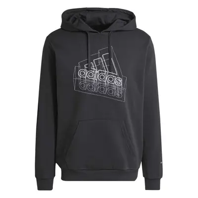 adidas TECH GRAPHIC HOODIE Férfi pulóver, fekete, méret