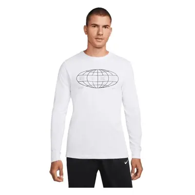 Nike DF TEE LS SLUB FH GFX Férfi hosszú ujjú felső, fehér, méret