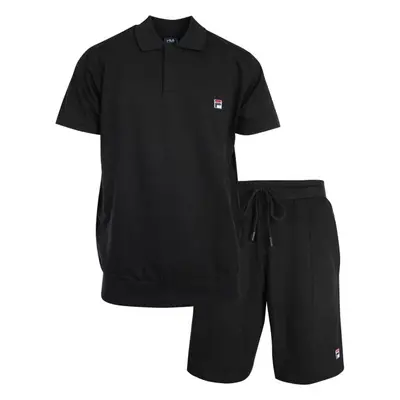 Fila SET LONG SLEEVES T-SHIRT SHORT PANTS IN FRENCH TERRY Férfi pizsama, fekete, méret