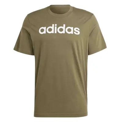 adidas ESSENTIALS SINGLE JERSEY EMBROIDERED LOGO Férfi póló, khaki, méret