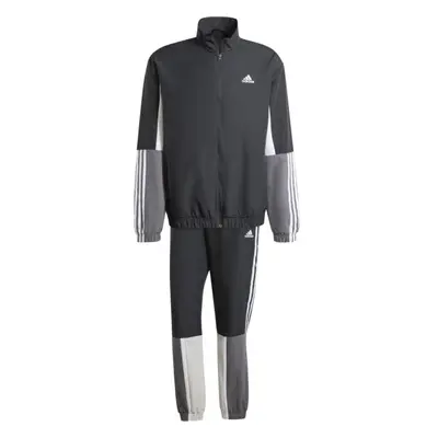 adidas COLORBLOCK 3-STRIPES TRACKSUIT Férfi melegítő szett, fekete, méret