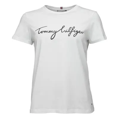 Tommy Hilfiger REG C-NK SIGNATURE TEE Női póló, fehér, méret