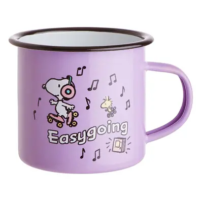 PEANUTS zománcozott bögre, lila 'Easygoing' 380ml