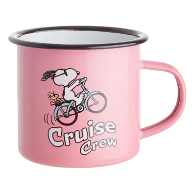 PEANUTS zománcozott bögre, rózsaszín 'Cruise Crew' 380ml