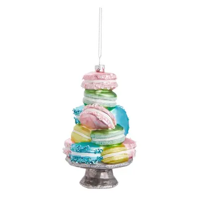 HANG ON üveg karácsonyfadísz, macaron 14 cm