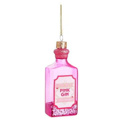 HANG ON üveg karácsonyfadísz, pink gin