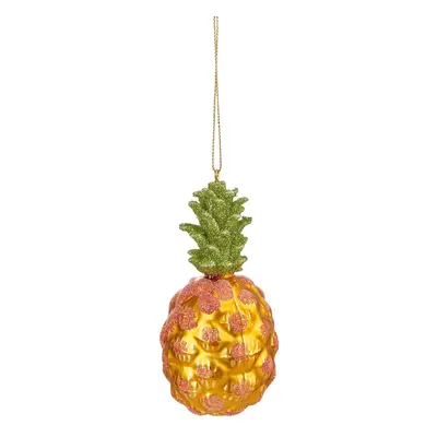 HANG ON üveg karácsonyfadísz ananász 11cm