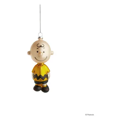 PEANUTS üveg karácsonyfadísz, Charlie Brown, 12 cm