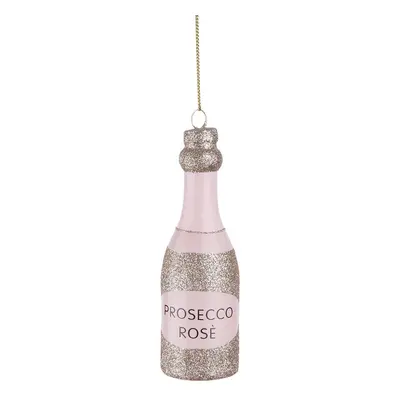 HANG ON üveg karácsonyfadísz, rosé prosecco