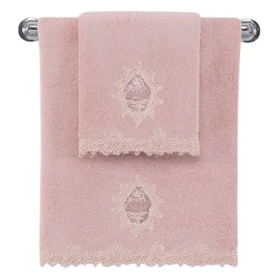 DESTAN csipkés fürdőlepedő 85 x 150 cm-es Mályva / Dusty rose