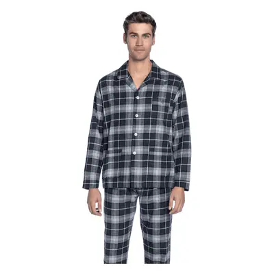 SAMUEL férfi flanel pizsama XXL Sötét szürke / Dark grey