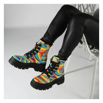 BUFFALO Aspha Lace Up Hi - Vegan Nappa - Black Rainbow