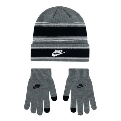 Nike multi stripe beanie set