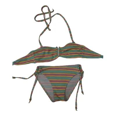 Női S-es zöld-sárga csíkos bikini