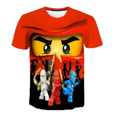 128-as piros fiú póló - Ninjago - ÚJ