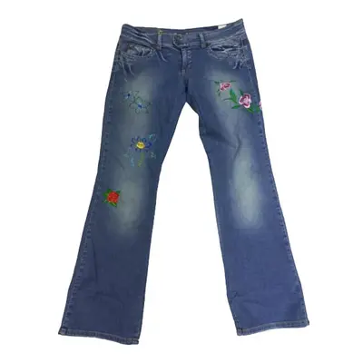 Női 31-32-es (Kb XL-es) kék hímzett csípőnadrág, farmernadrág - Retro Jeans