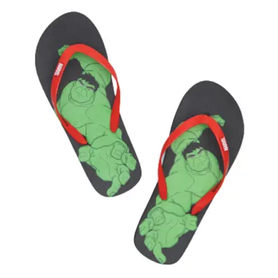 38-39-es fekete flip-flop, strandpapucs - HULK - Marvel - ÚJ