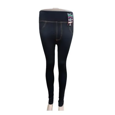 Női M-L-es fekete farmer hatású leggings - ÚJ