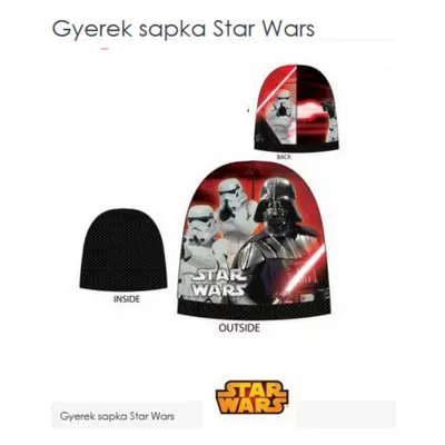 52 cm-es fejre piros-fekete polár sapka - Star Wars - ÚJ