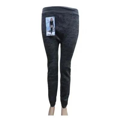 Női M-XL-es szürke virágos vastagabb leggings - Új