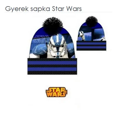 52 cm-es fejre kék-fekete bélelt téli sapka - Star - Wars - ÚJ