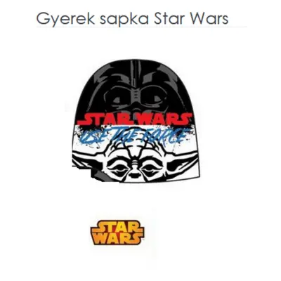 52 cm-es fejre fekete-fehér gyerek kötött sapka - Star Wars - ÚJ