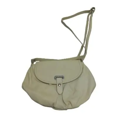 Tojáshéjszínű női kis bőr válltáska, crossbody, táska, ridikül - ÚJ