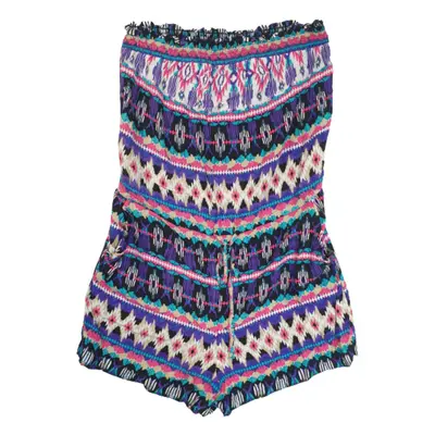 Női XS-es lila-rózsaszín mintás pánt nélküli playsuit - New Look