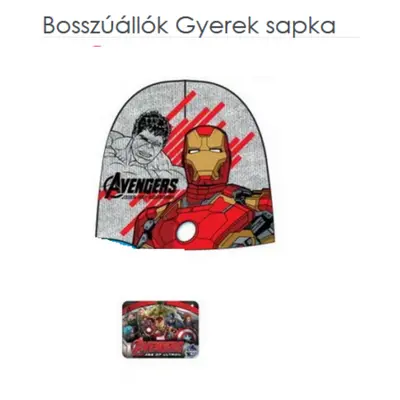 52 cm-es fejre szürke kötött sapka - Avengers - ÚJ