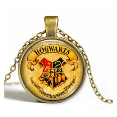 Bronz nyaklánc sárga medállal - Hogwarts - Harry Potter - ÚJ