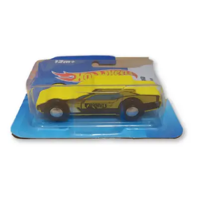 Sárga fa kisautó, fa sínkészletekkel kompatibilis - Hot Wheels - ÚJ