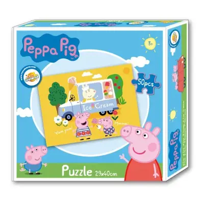 50 db-os puzzle, kirakó, fagyisautó - Peppa malac - Peppa Pig - ÚJ