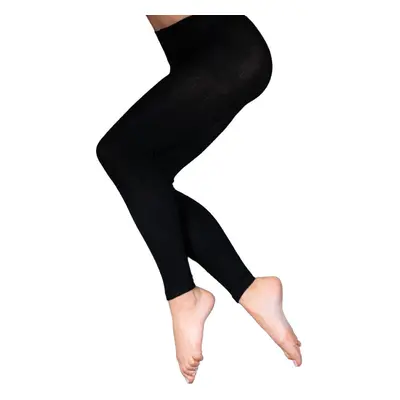 Női 2-4XL, one size fekete lábfej nélküli leggings jellegű vastagabb harisnya - Mr. Pamut - ÚJ